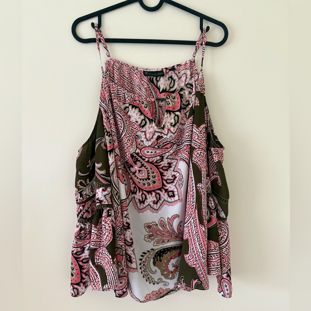 Chic Paisley Camisole in Pink and Green